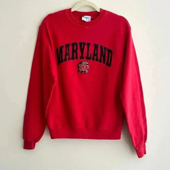 Champion UMD "Maryland" Red Pullover Sweatshirt, Size Small - Picture 1 of 16